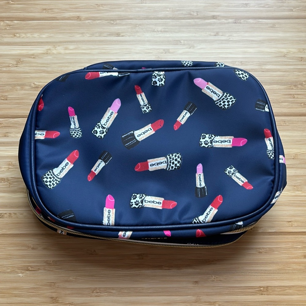 NWT Bebe Lipstick Print Makeup Bag